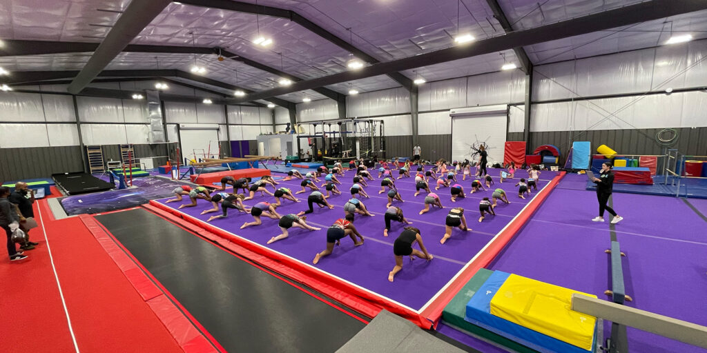 gymnasts at Virginia Elite Gymnastics Academy