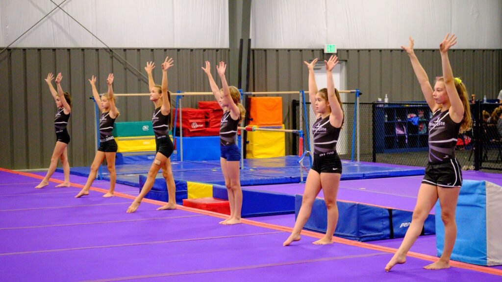 children at gymnastics competition