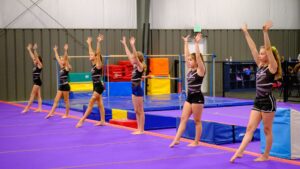 children at gymnastics competition