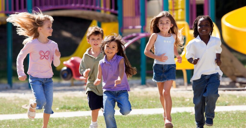 image of kids playing outside