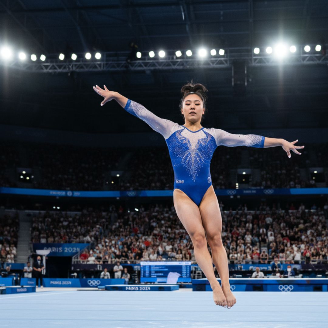 Artistic gynmastics floor routine.