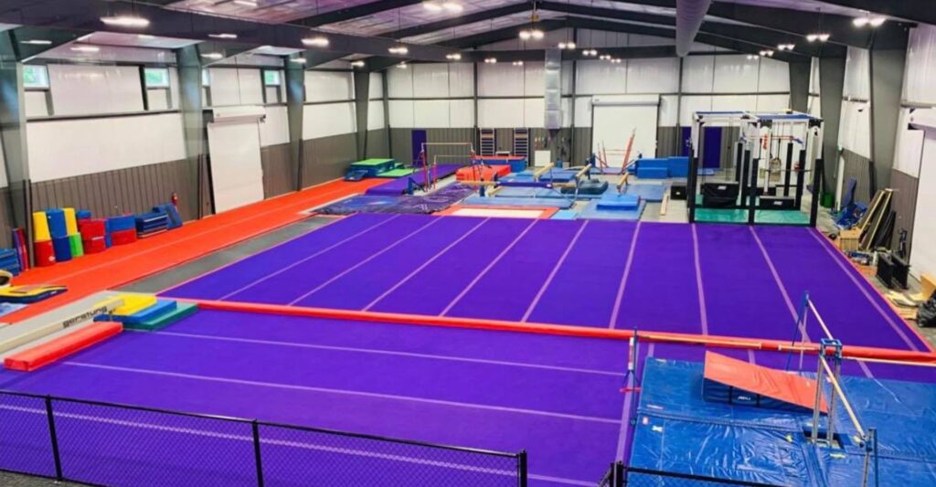 aerial view of gymnastics space