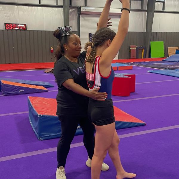 girl in gymnastics class